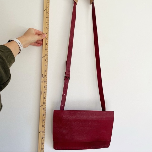 By Malene Birger Crossbody Bag purse red leather envelope medium solid designer - Picture 13 of 15